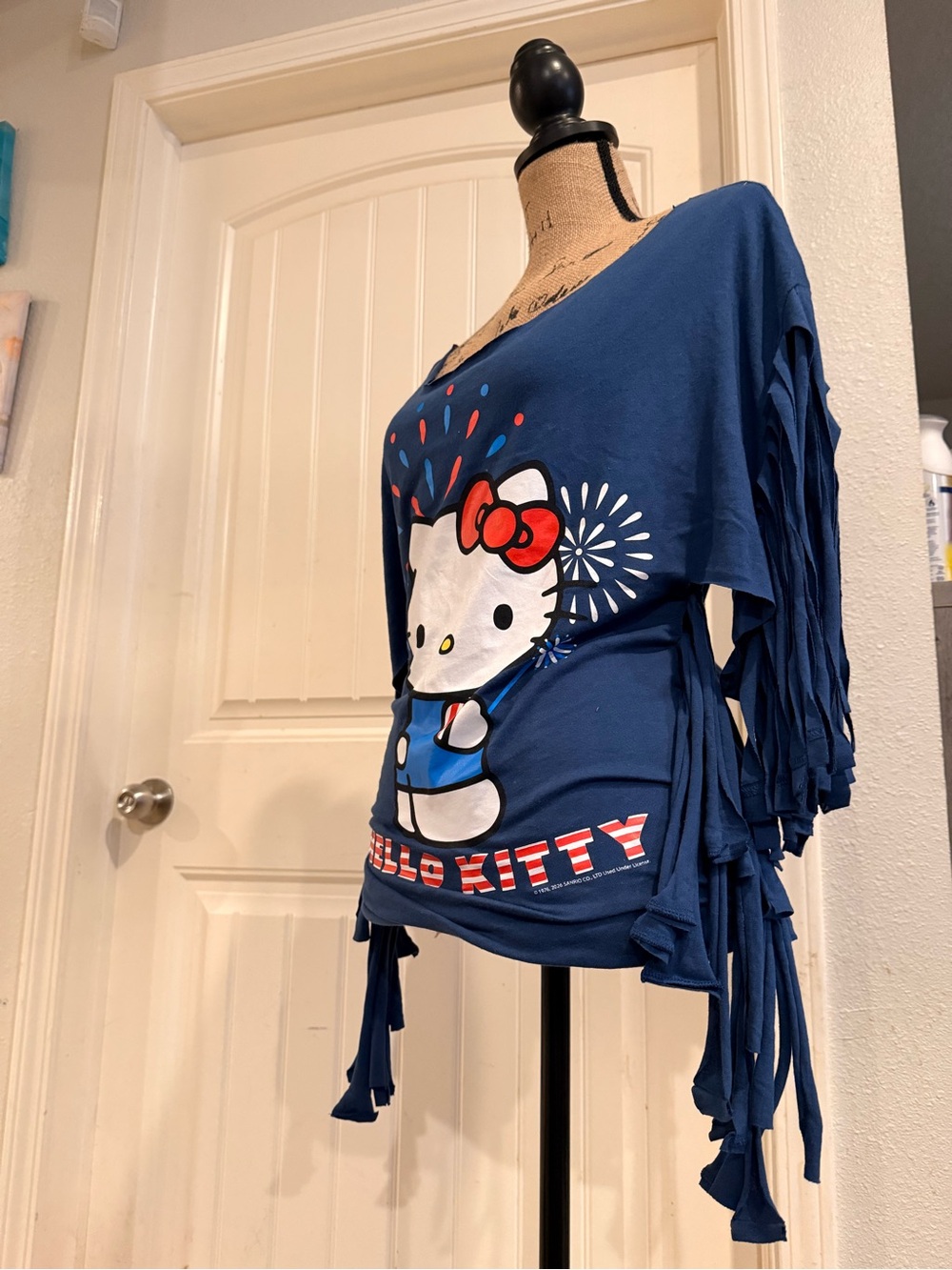 Hello Kitty Reworked Fringe Tee – Medium / Roomier Bust - Picture 4 of 5